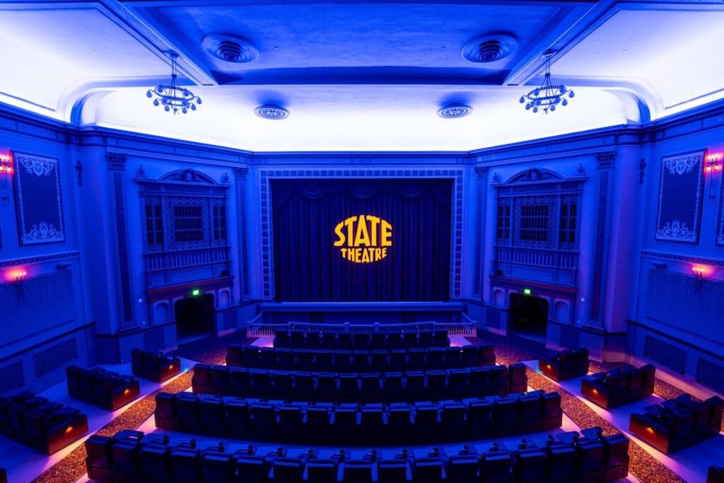 The historic Sioux Falls State Theatre downtown